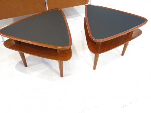 American Mid Century pair of guitar pick side tables