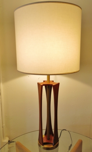 Mid Century Modern table lamp in Walnut 1 of 2 available