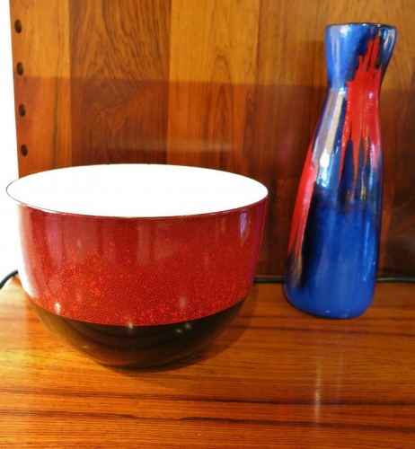 Stunning enamel bowk by Finel  & ceramic vase