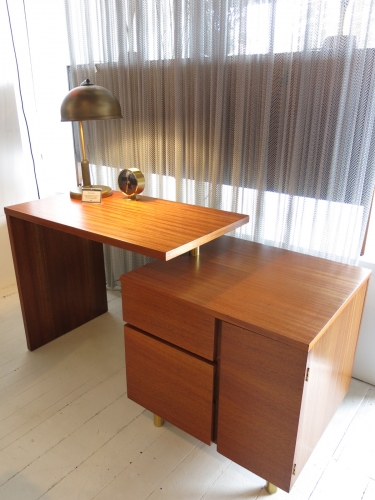 Bauhaus inspired tiered pivot desk USA 1950