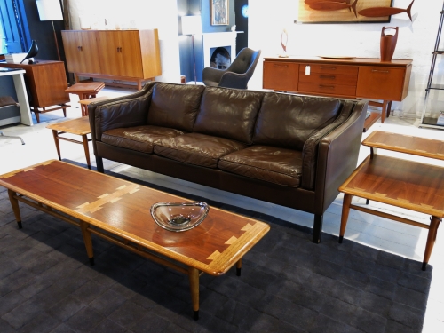 Danish Vintage sofa in chocolate brown calf hide