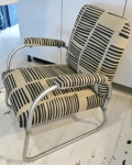 Warren McArthur Occasional chair
Design: 1940&#39;s U.S,A
Re-upholstered in Boardwalk 100% linen by Cloth Fabrics.