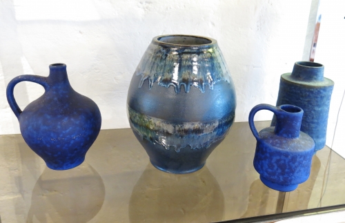 Cobalt blue art ceramics asstd - West German