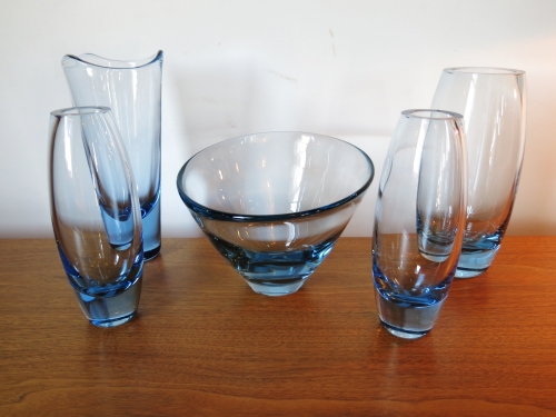 Selection of vintage Holmegaard glassware
