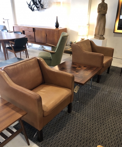 Danish leather lounge chairs