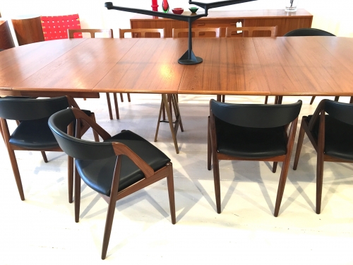 Danish Aformosia dining chairs by Kai Kristiansen