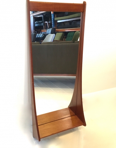 Danish Teak mirror with shelf