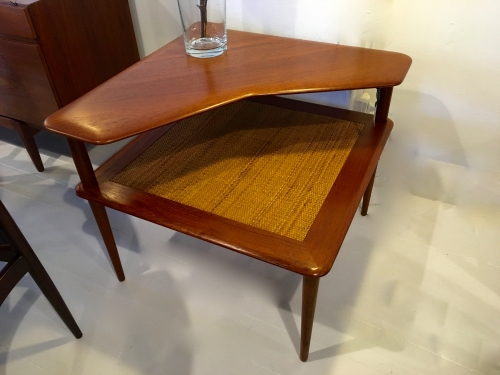 Danish teak and cane side table table