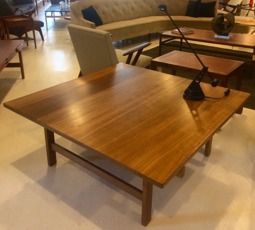 Danish large square solid Oak coffee table