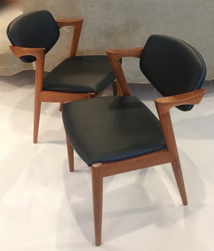Newly upholstered and restored set of 10 Kai Kristiansen 42 Chairs for Skovmand Andersen.