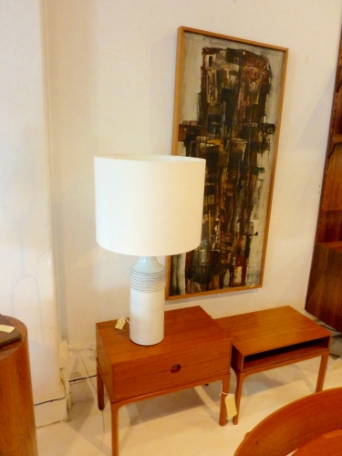 Danish white ceramic lamp