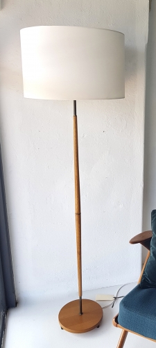 Danish Mid-Century Oak Floor Lamp