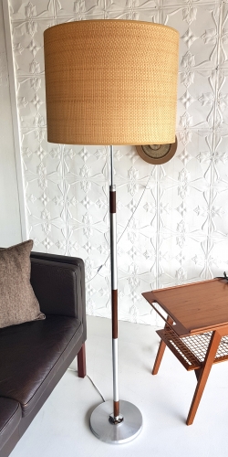 Danish Rosewood + Metal Mid-Century Floor Lamp