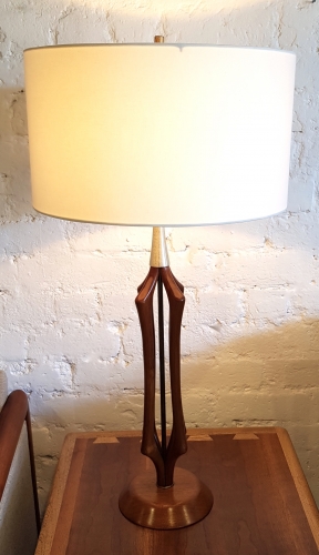 American Mid-Century Walnut Table Lamp (Set of 2)