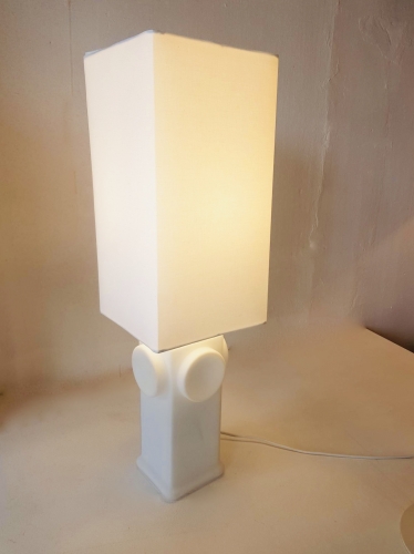 1960s White Cased Glass Lamp