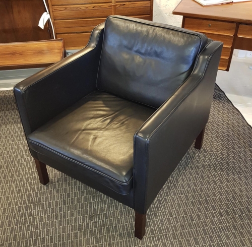 Black Leather Danish 'Stouby' Chair