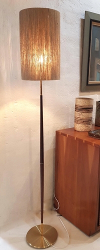 Danish Rosewood Brass 1950s Javelin Standard Lamp