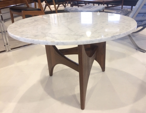 American 1950's Adrian Pearsall solid Walnut & marble coffee table