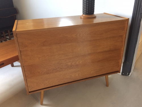 Danish Mid Century Oak 4-drawer louvre front chest