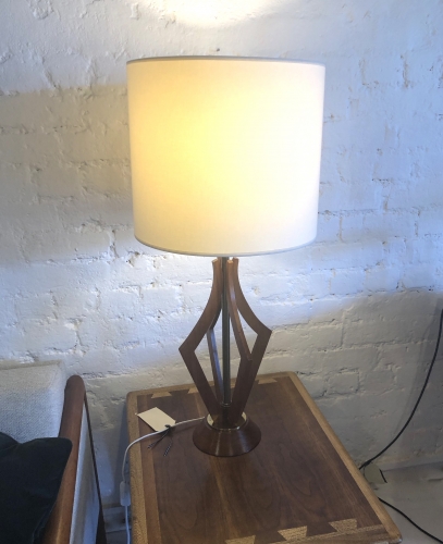 American mid-century walnut lamp