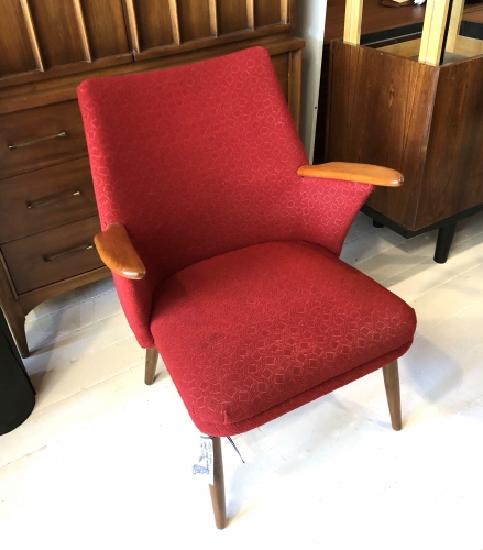 1950s Danish Mid-Century Chair with original fabric