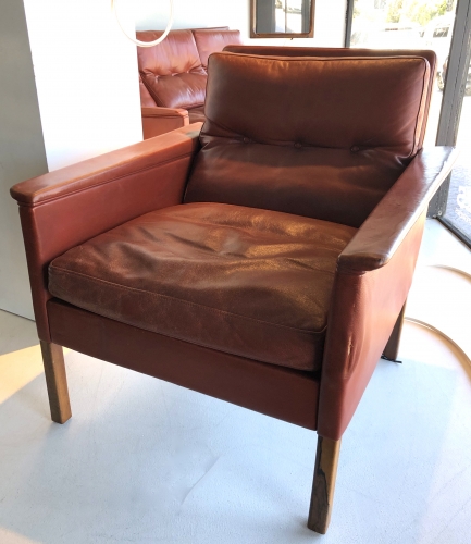 Danish Mid-Century Rosewood and Leather High Quality Lounge Chair (down-filled)